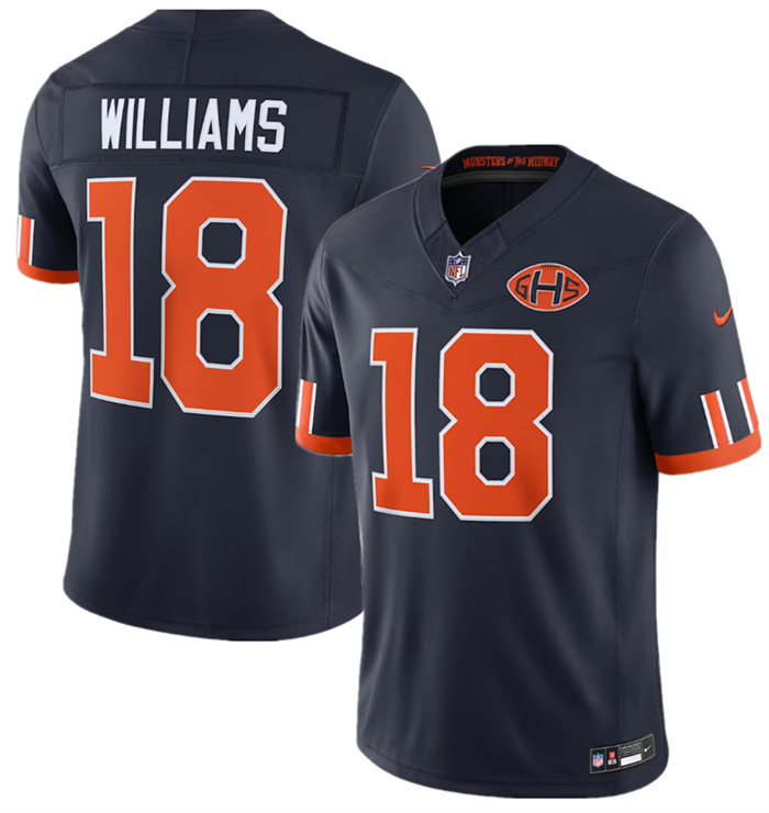 Men's Chicago Bears #18 Caleb Williams Navy 2026 F.U.S.E. Rivalries Collection Limited Stitched Football Jersey