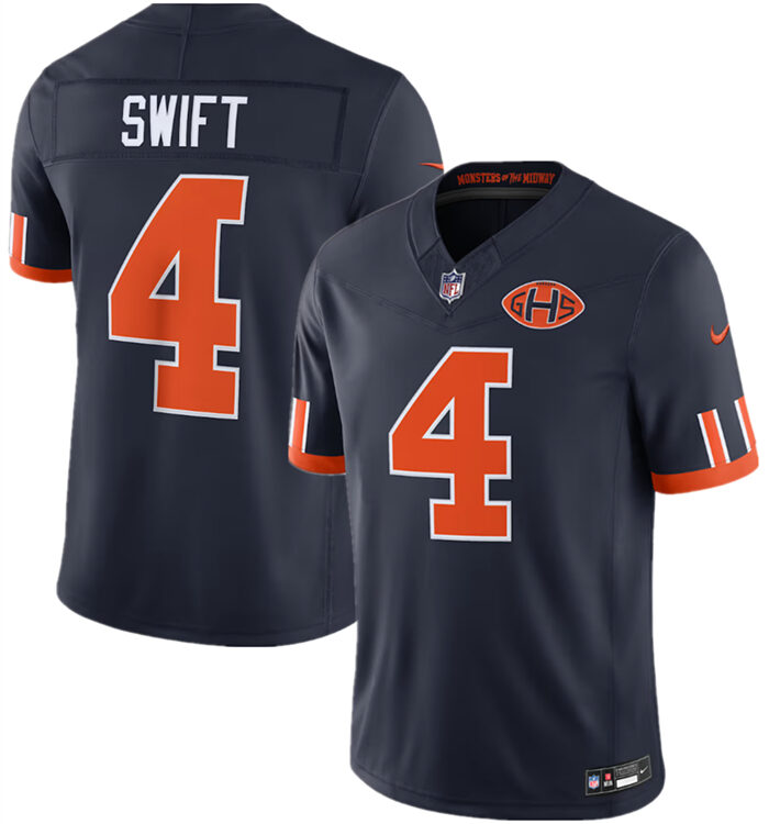 Men's Chicago Bears #4 D'Andre Swift Navy 2026 F.U.S.E. Rivalries Collection Limited Stitched Football Jersey
