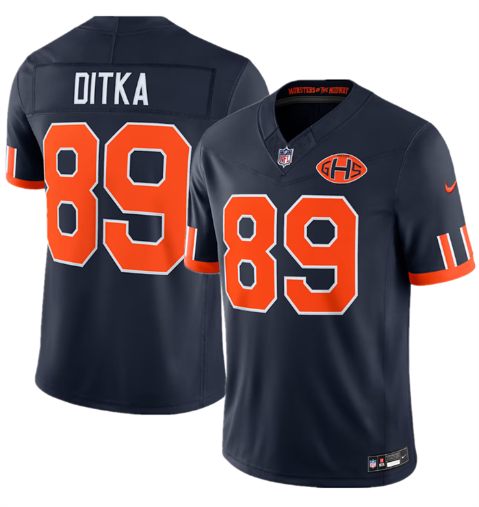 Men's Chicago Bears #89 Mike Ditka Navy 2026 F.U.S.E. Rivalries Collection Limited Stitched Football Jersey