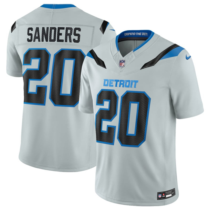 Men's Detroit Lions #20 Barry Sanders Silver 2026 F.U.S.E. Rivalries Collection Limited Stitched Football Jersey