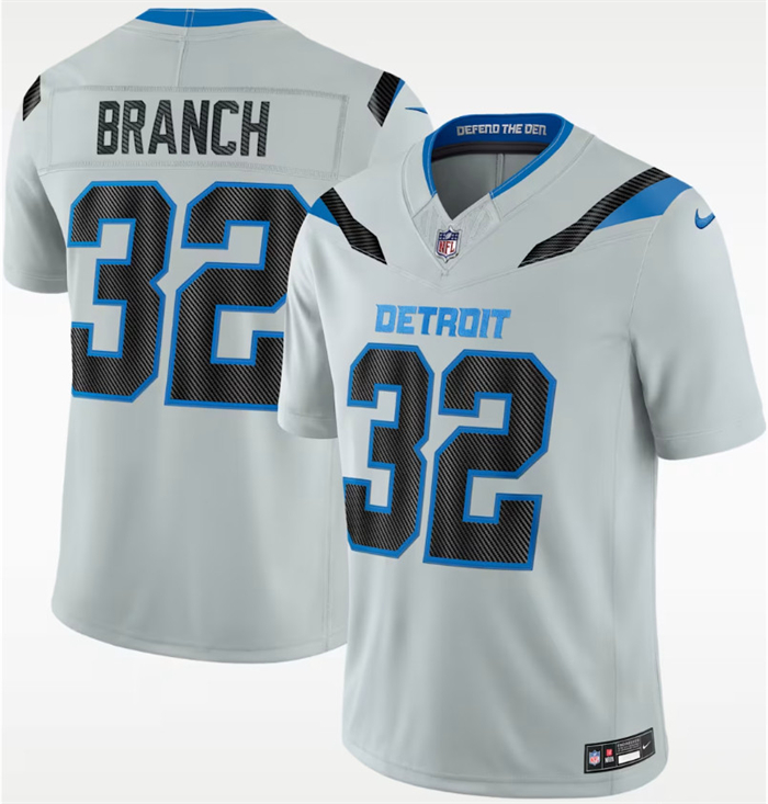 Men's Detroit Lions #32 Brian Branch Silver 2026 F.U.S.E. Rivalries Collection Limited Stitched Football Jersey