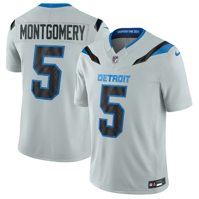 Men's Detroit Lions #5 David Montgomery Silver 2026 F.U.S.E. Rivalries Collection Limited Stitched Football Jersey