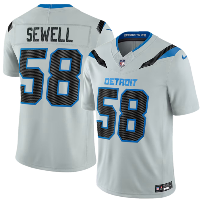 Men's Detroit Lions #58 Penei Sewell Silver 2026 F.U.S.E. Rivalries Collection Limited Stitched Football Jersey