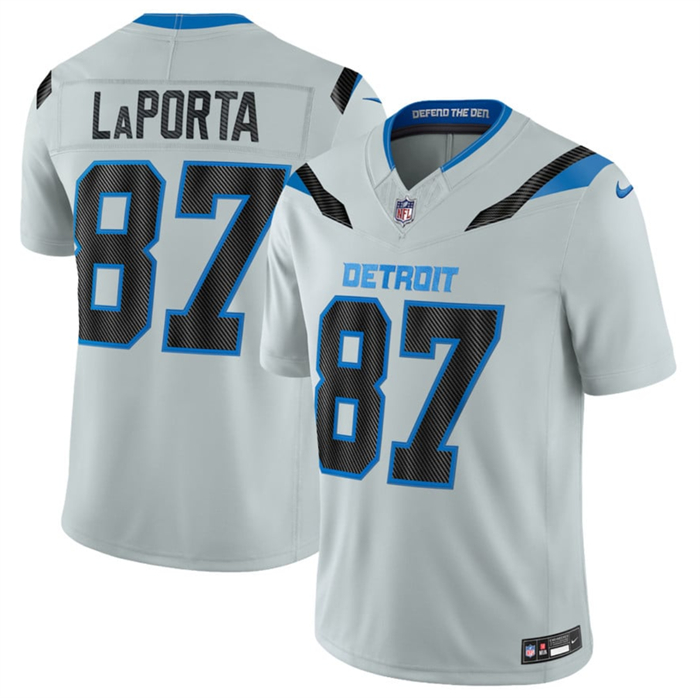 Men's Detroit Lions #87 Sam LaPorta Silver 2026 F.U.S.E. Rivalries Collection Limited Stitched Football Jersey