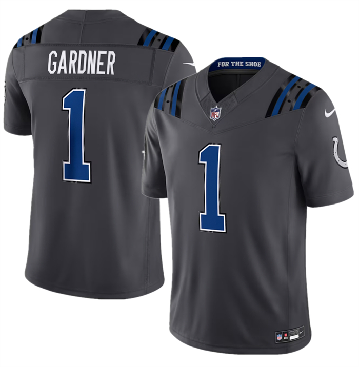 Men's Indianapolis Colts #1 Sauce Gardner Dark Gray 2026 F.U.S.E. Rivalries Collection Limited Stitched Football Jersey