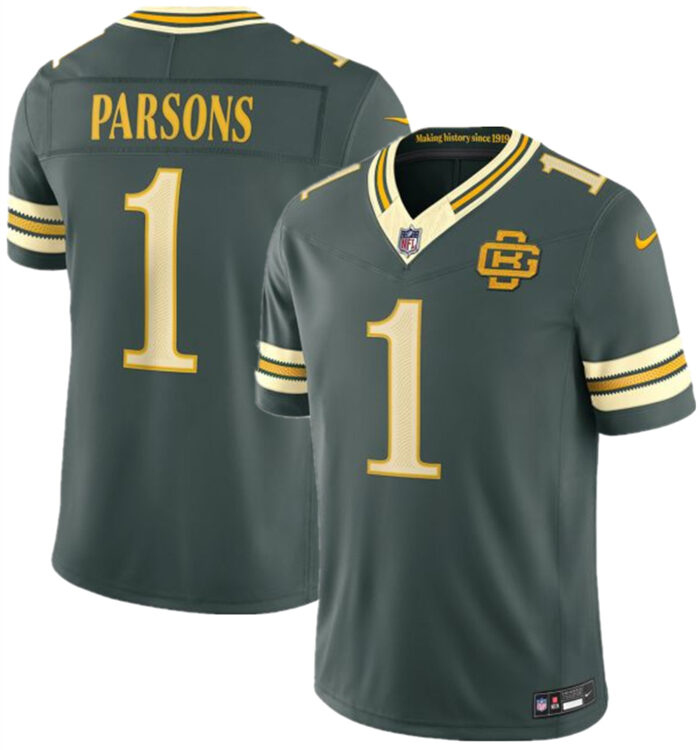 Men's Green Bay Packers #1 Micah Parsons Dark Green 2026 F.U.S.E. Rivalries Collection Limited Stitched Football Jersey