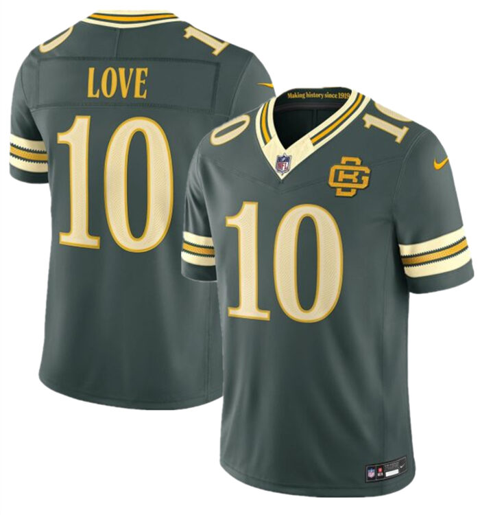 Men's Green Bay Packers #10 Jordan Love Dark Green 2026 F.U.S.E. Rivalries Collection Limited Stitched Football Jersey