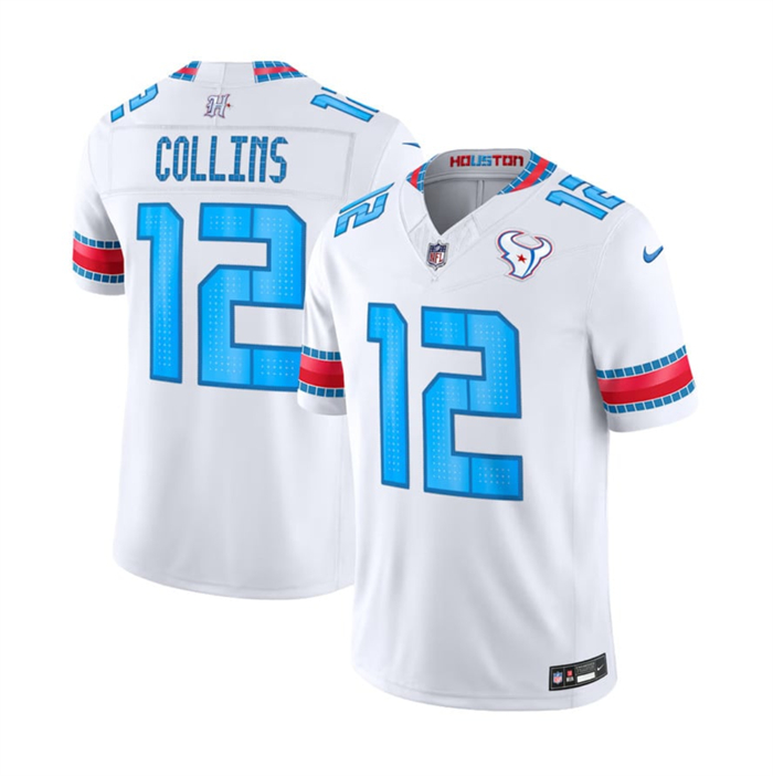Men's Houston Texans #12 Nico Collins White 2026 F.U.S.E. 'HOUSTON/US' Rivalries Collection Limited Stitched Football Jersey