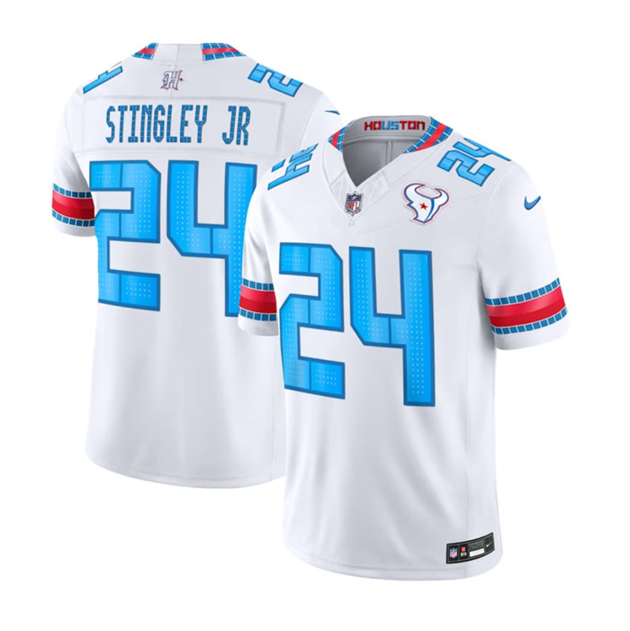 Men's Houston Texans #24 Derek Stingley Jr. White 2026 F.U.S.E. 'HOUSTON/US' Rivalries Collection Limited Stitched Football Jersey