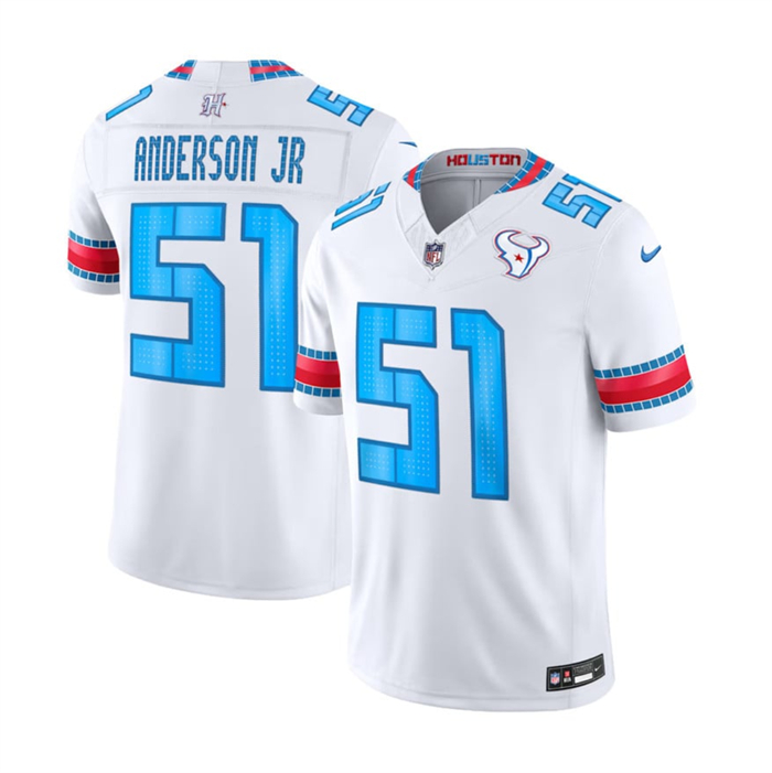 Men's Houston Texans #51 Will Anderson Jr. White 2026 F.U.S.E. 'HOUSTON/US' Rivalries Collection Limited Stitched Football Jersey