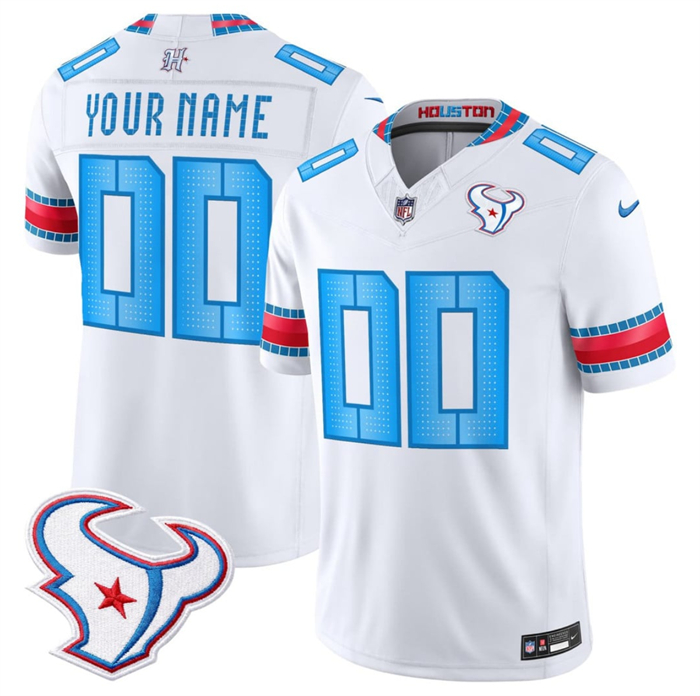 Men's Houston Texans Active Player Custom White 2026 F.U.S.E. 'HOUSTON/US' Rivalries Collection Limited Stitched Football Jersey