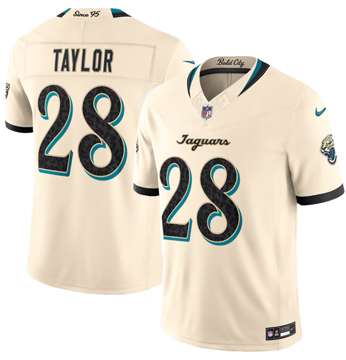 Men's Jacksonville Jaguars #28 Fred Taylor Cream 2026 F.U.S.E. Rivalries Collection Limited Stitched Football Jersey