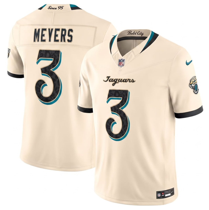 Men's Jacksonville Jaguars #3 Jakobi Meyers Cream 2026 F.U.S.E. Rivalries Collection Limited Stitched Football Jersey