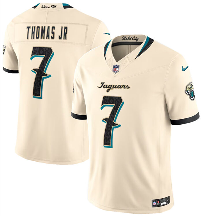 Men's Jacksonville Jaguars #7 Brian Thomas Jr. Cream 2026 F.U.S.E. Rivalries Collection Limited Stitched Football Jersey