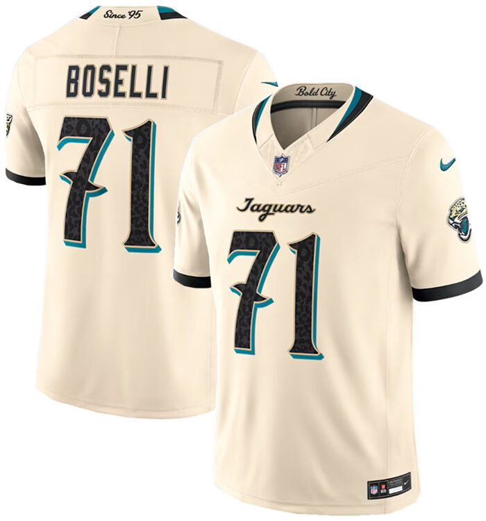 Men's Jacksonville Jaguars #71 Tony Boselli Cream 2026 F.U.S.E. Rivalries Collection Limited Stitched Football Jersey