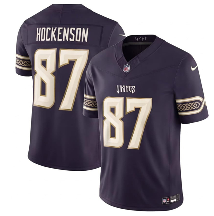 Men's Minnesota Vikings #87 T.J. Hockenson Deep Purple 2026 F.U.S.E. Rivalries Collection Limited Stitched Football Jersey