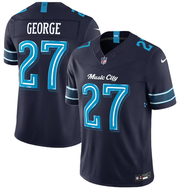 Men's Tennessee Titans #27 Eddie George Navy 2026 F.U.S.E. 'Music City' Rivalries Collection Limited Stitched Football Jersey
