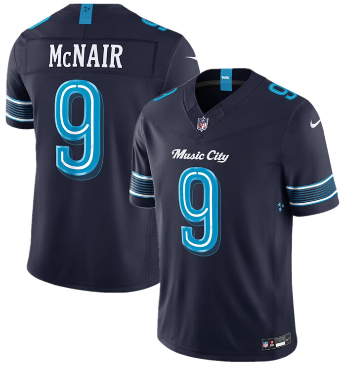 Men's Tennessee Titans #9 Steve McNair Navy 2026 F.U.S.E. 'Music City' Rivalries Collection Limited Stitched Football Jersey