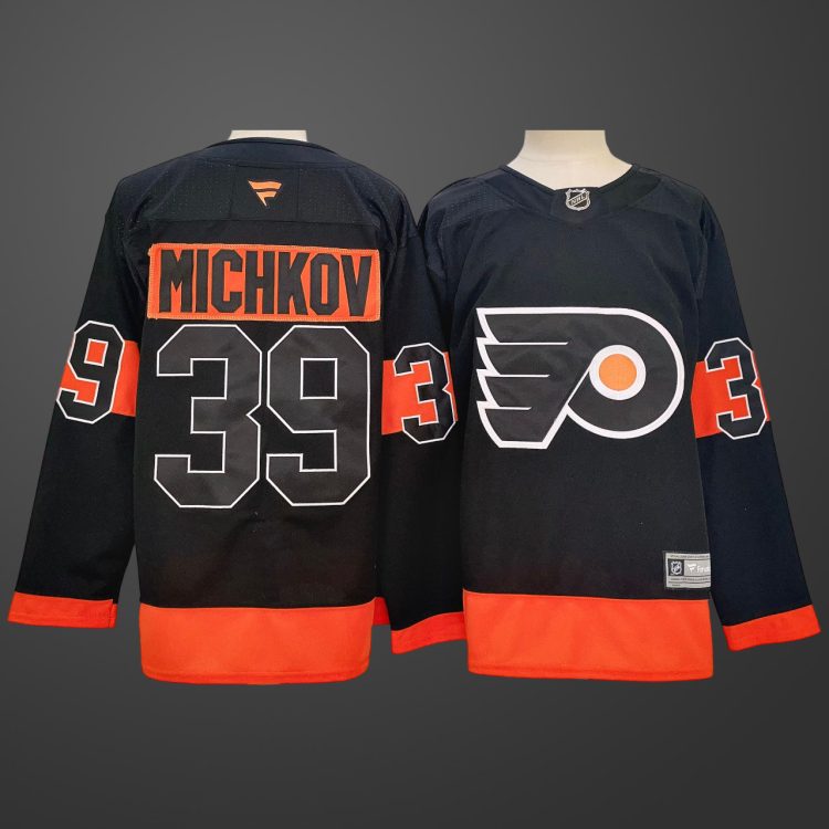 Men's Philadelphia Flyers #39 Matvei Michkov Black Stitched Jersey