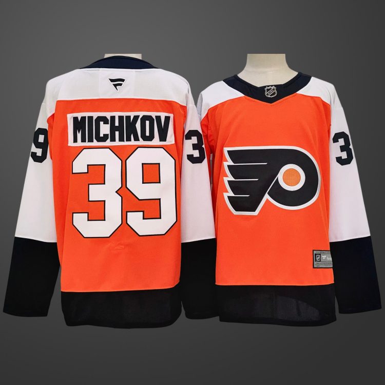 Men's Philadelphia Flyers #39 Matvei Michkov Orange Stitched Jersey