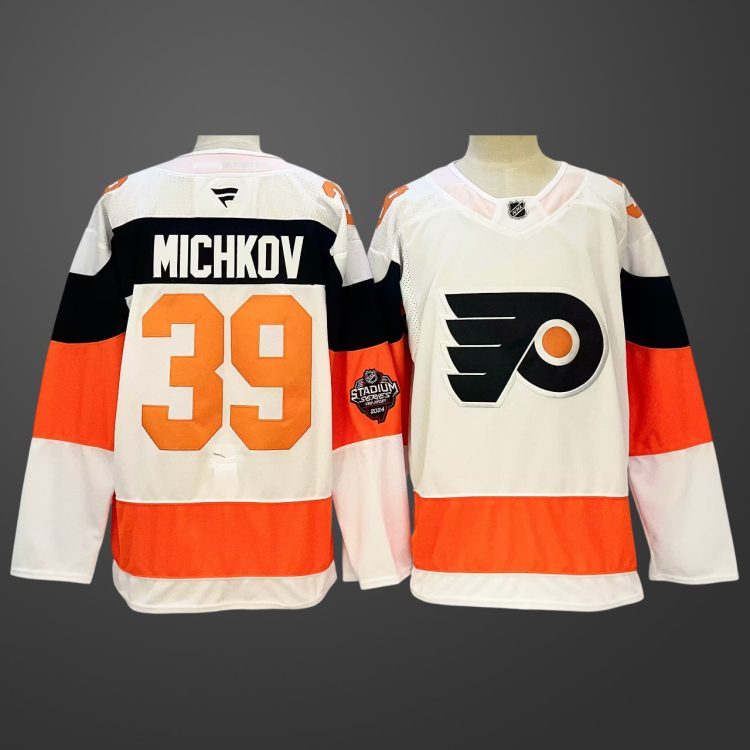 Men's Philadelphia Flyers #39 Matvei Michkov White Stitched Jersey