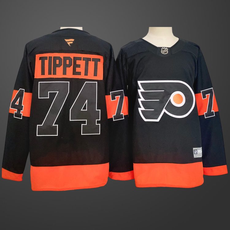 Men's Philadelphia Flyers #74 Owen Tippett Black Stitched Jersey