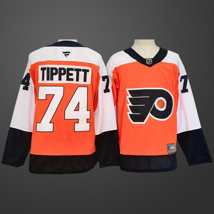 Men's Philadelphia Flyers #74 Owen Tippett Orange Stitched Jersey
