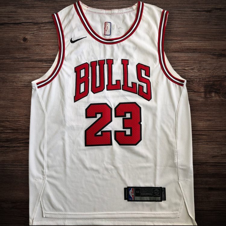 Men's Chicago Bulls #23 Michael Jordan Player Edition White Jersey