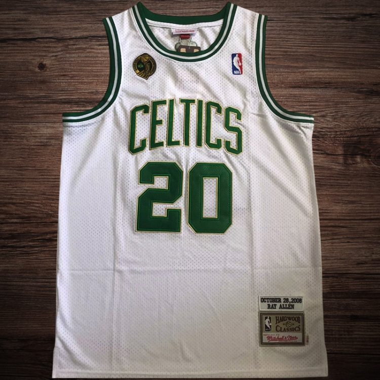 Men's Boston Celtics 2008 Champions #20 Ray Allen White Jersey