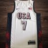 Men's 2024 Olympics Team USA #7 Durant White Jersey
