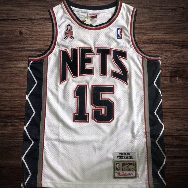 Men's Brooklyn Nets 2006/07 #15 Vince Carter White Jersey