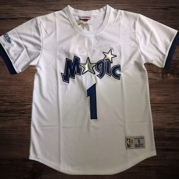 Men's Orlando Magic #1 McGrady White Short Sleeve Jersey