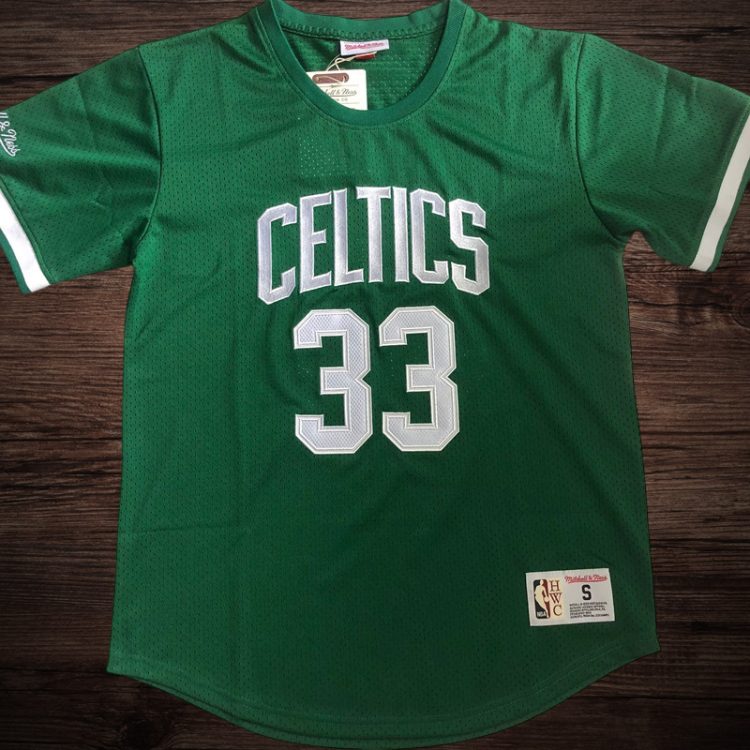 Men's Boston Celtics #33 BIRD Green Short Sleeve Jersey