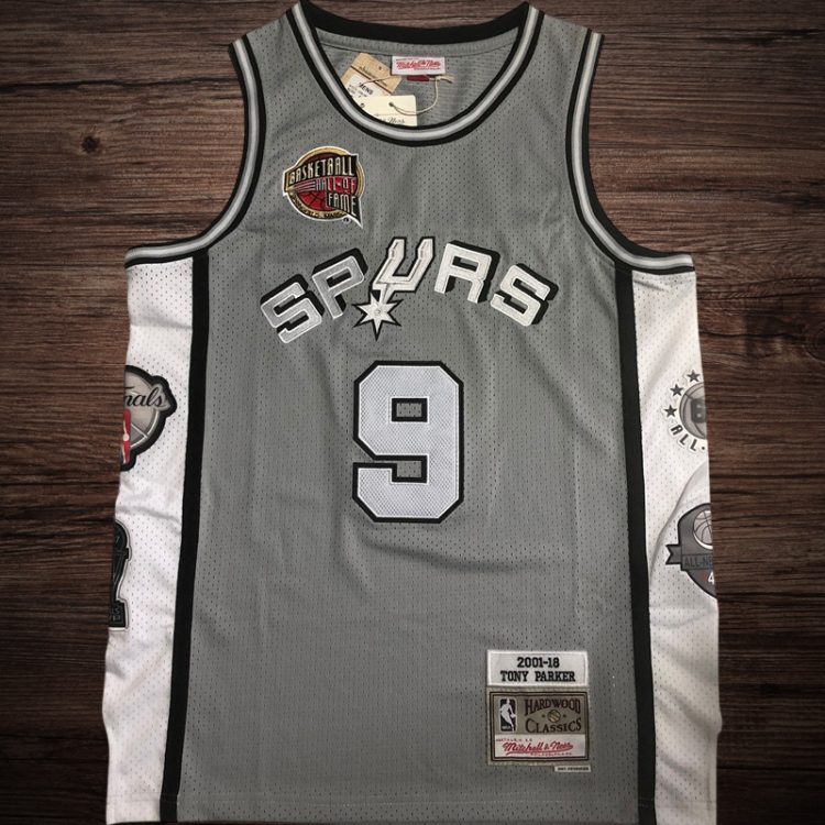 Men's San Antonio Spurs 2001/18 Hall of Fame #9 Parker Jersey