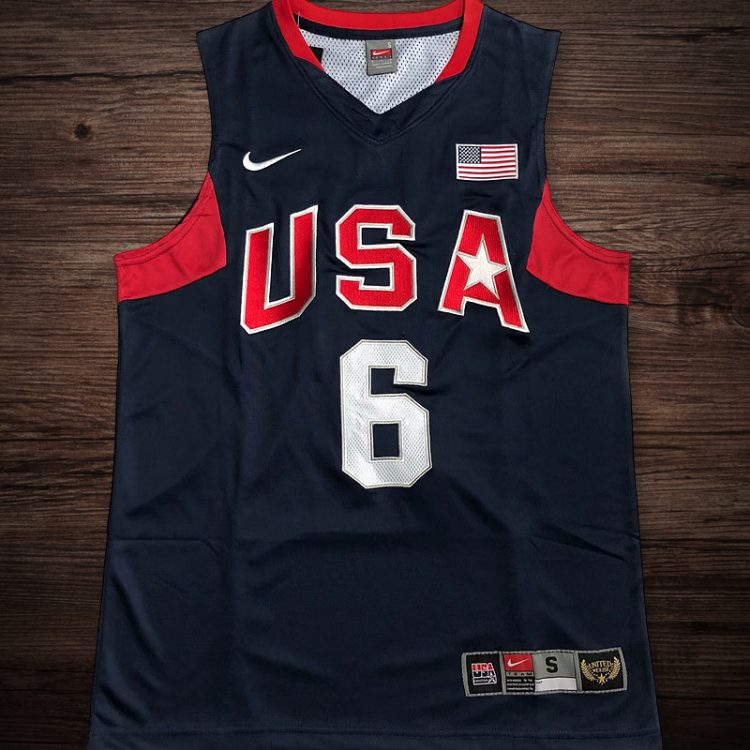 Men's Authentic LeBron James USA Basketball 2008 Olympics Jersey Redeem Team
