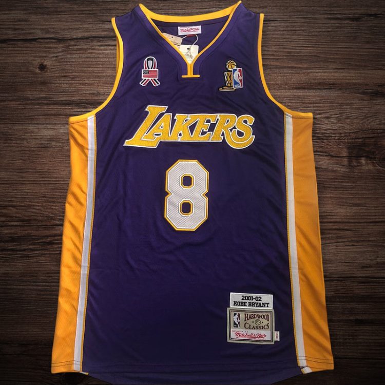 Men's Lakers 2001-02 #8 Kobe Bryant Purple Jersey