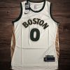 Men's 2024 Boston City #0 Tatum white jersey
