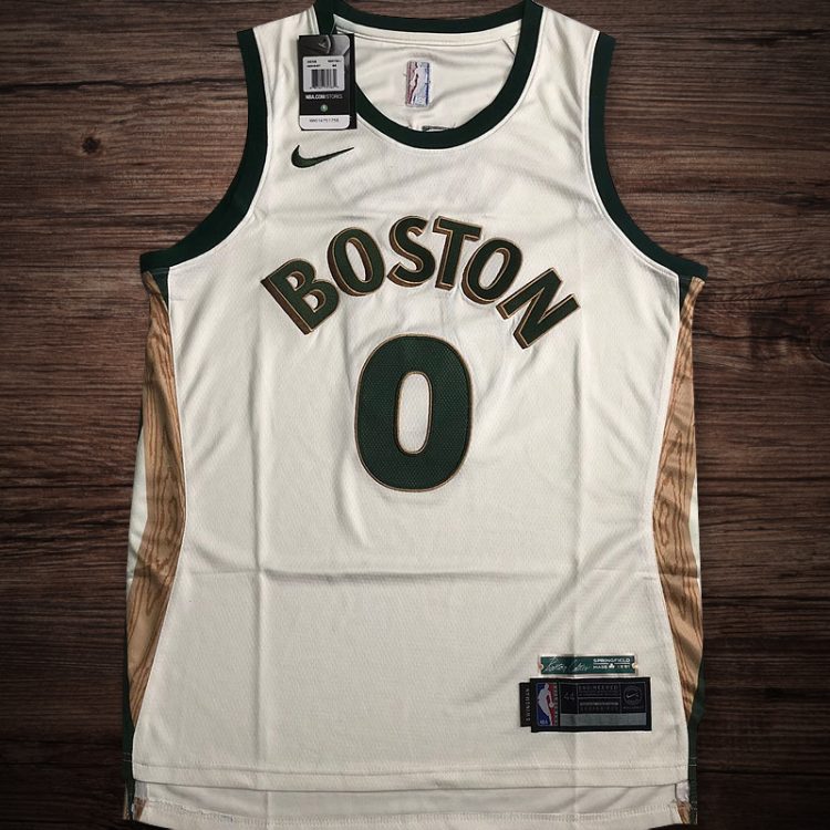 Men's 2024 Boston City #0 Tatum white jersey