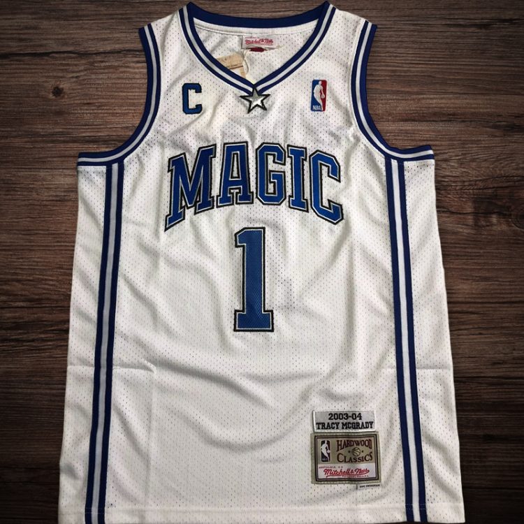 Men's Orlando Magic 2003-04 #1 McGrady White Jersey