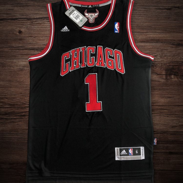 Men's Chicago Bulls #1 Derrick Rose Jersey Black
