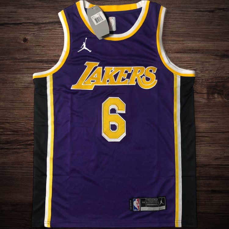 Men's Los Angeles Lakers #6 Lebron James Jersey Purple