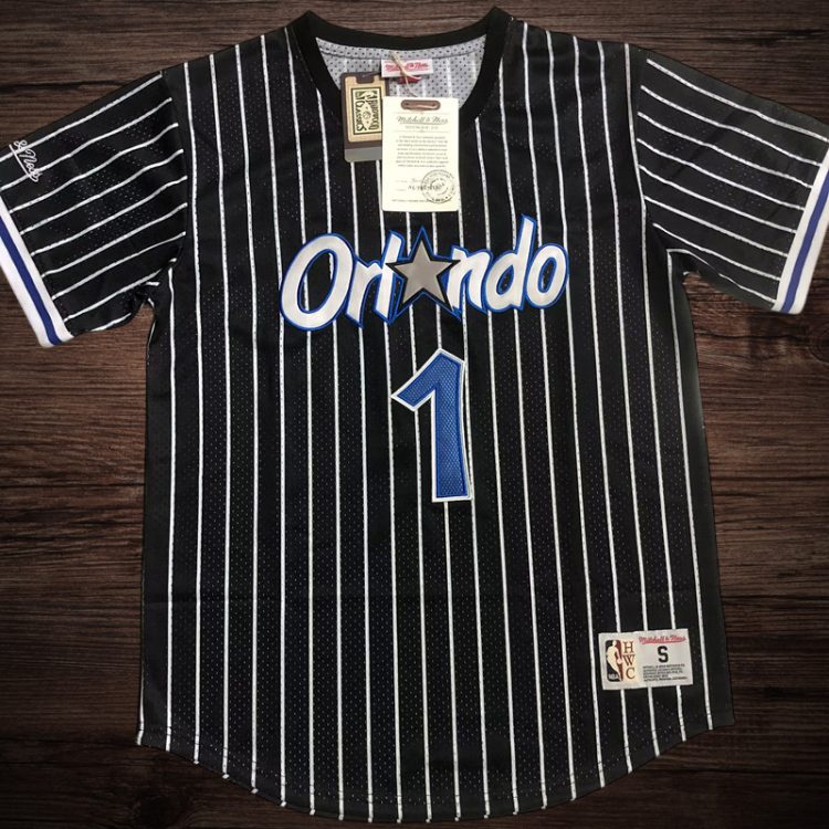 Men's Orlando Magic #1 McGrady Black Short Sleeve Jersey