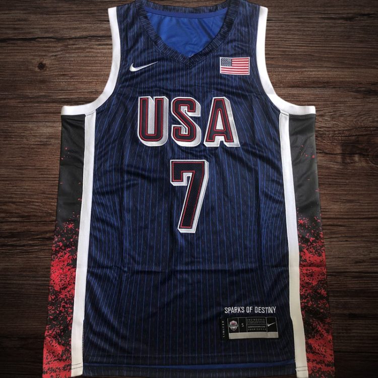 Men's 2024 Olympics Team USA #7 Durant Navy Jersey