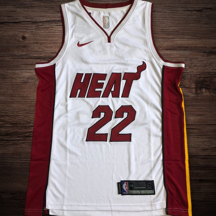 Men's Miami Heat #22 Butler White Jersey