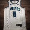 Men's Minnesota Timberwolves #5 Edwards White Jersey