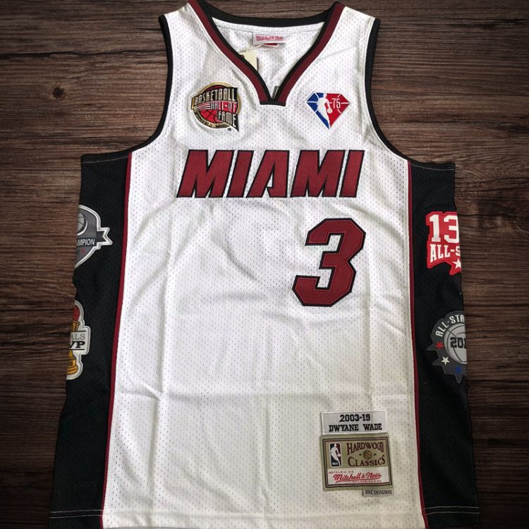 Men's half of fame 2003-19 Miami #3 Wade Jersey