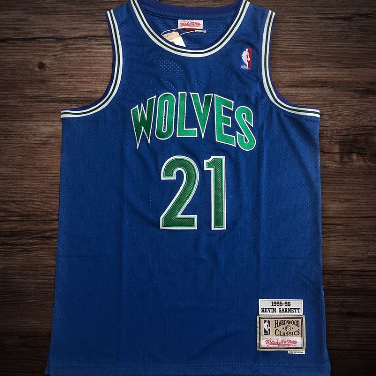 Men's Wolves 1995-96 #21 Garnett Blue Jersey
