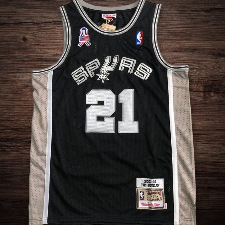 Men's San Antonio Spurs 2001-02 #21 Duncan Jersey