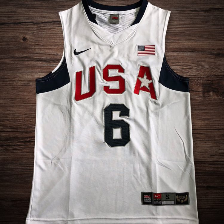Men's Authentic LeBron James USA Basketball 2008 Olympics Jersey Redeem Team