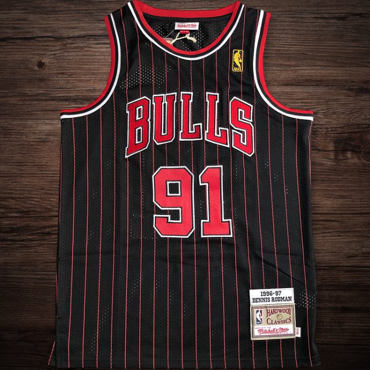 Men's Chicago Bulls 1996-97 #91 Dennis Rodman Jersey
